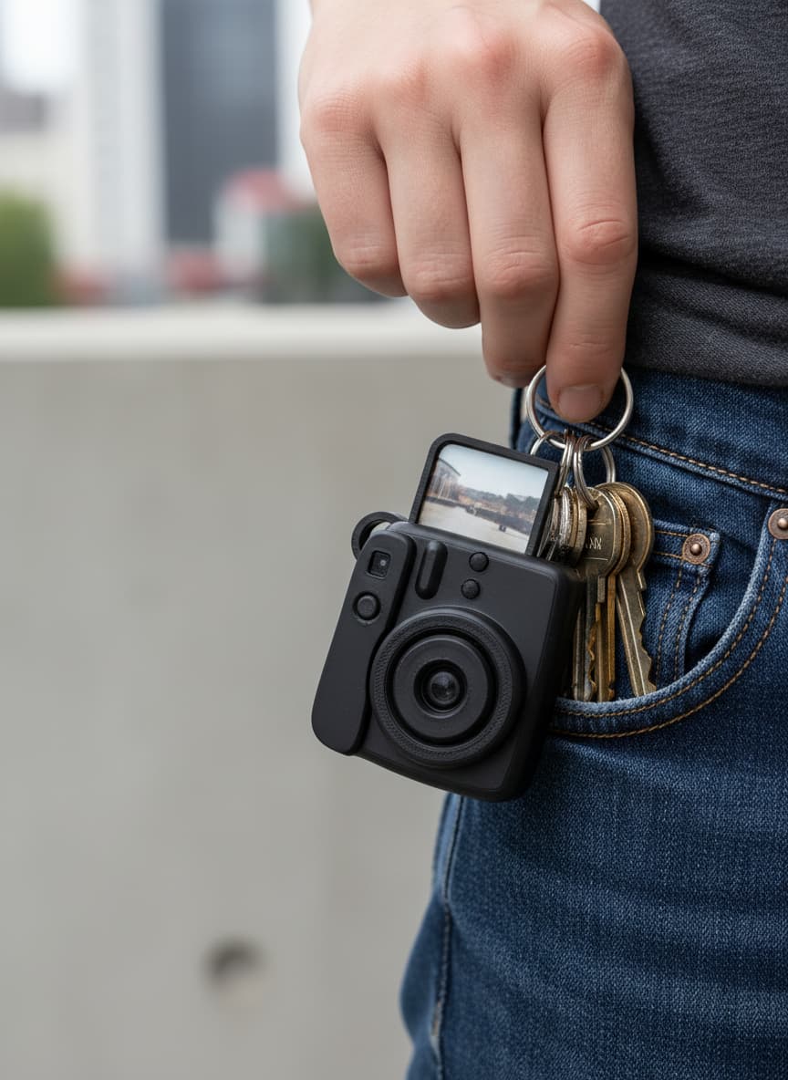 Llavero polaroid en llaves